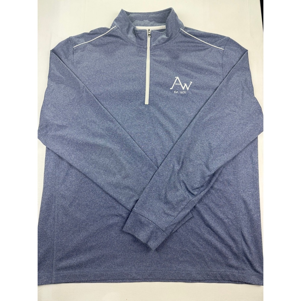 johnnie-O Quarter Zip Pullover Large Blue AW Est 1970 Performance Top